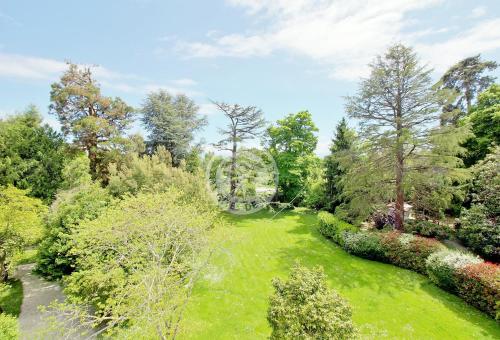 a garden with green grass and bushes and trees at villa corina in Tarbes