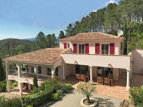 an aerial view of a house at Exclusive villa in Le muy with private pool in Le Muy