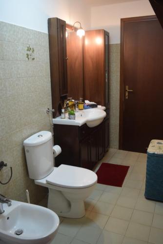 a bathroom with a toilet and a sink at Al Borghetto in Montegrino Valtravaglia