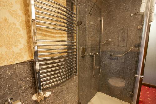 Kylpyhuone majoituspaikassa Mozart Hotel