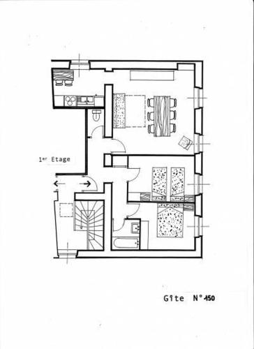 Majutuskoha Gîte communal 150 korruse plaan