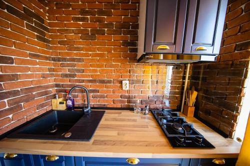 A kitchen or kitchenette at Smart Palas Apartament