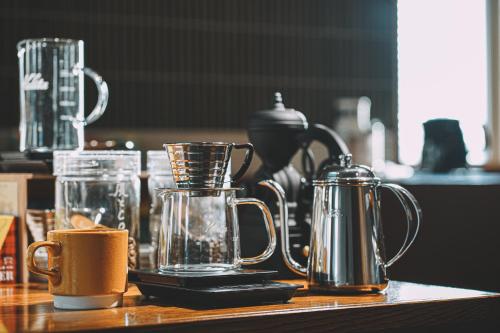 KéFU stay & loungeにあるコーヒーまたはお茶