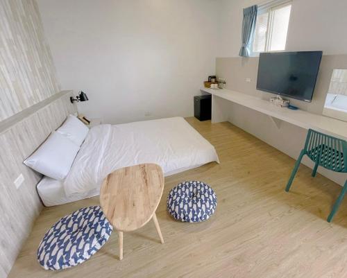 Postel nebo postele na pokoji v ubytování Starrywhale hostel