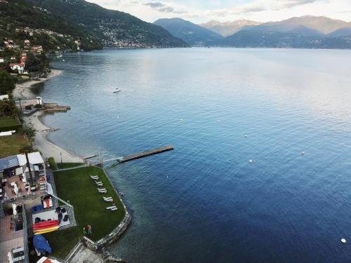 an aerial view of a large body of water at Residence Casa e Vela in Oggebbio