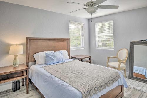 A bed or beds in a room at Charming Ormond Beach Home - Walk to Beach!