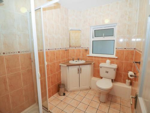 een badkamer met een toilet en een wastafel bij Island View in Ardmore