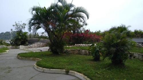 Ein Garten an der Unterkunft Apartamento de frente a Praia, pé na areia com wi-fi LOFTJM com 01 vaga de garagem sujeita a disponibilidade