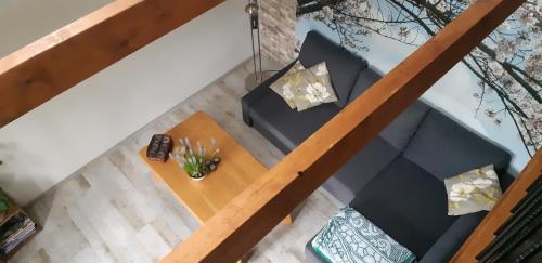 an overhead view of a table with flowers on it at De Waterjuffer in Elim