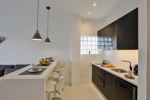 Кухня или мини-кухня в Penthouse & apartments by the Sea airport Airstay
