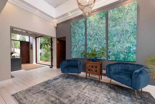 Ruang duduk di Banhoek Lodge