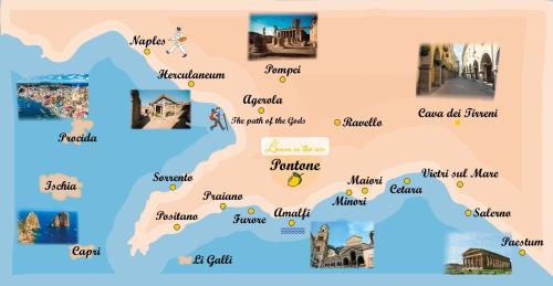 a map of ireland with cities and landmarks at Lemon in the air Family in Pontone