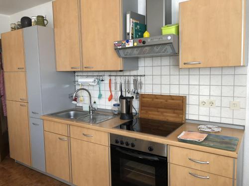 Η κουζίνα ή μικρή κουζίνα στο Ferienwohnung Elsner