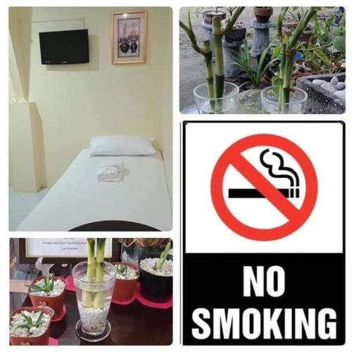 a collage of pictures with a no smoking sign and plants at Lei Kendee in Digos