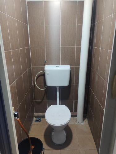 ein Bad mit einem weißen WC in einem gefliesten Zimmer in der Unterkunft Alish Homestay Gua Musang with Free WiFi, Netflix in Gua Musang