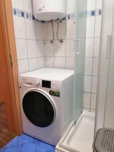 a washer and dryer in a small bathroom at Apartment Loder in Vir