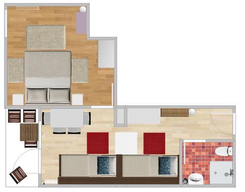 un dibujo de un plano del suelo de una casa en Pension Julia, en Feld am See