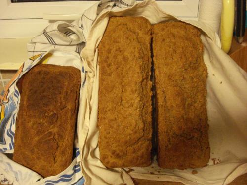 two slices of bread sitting on a table at Twin Oaks Bed & Breakfast in Kilkenny