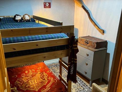 a bedroom with a bunk bed and a dresser at Cabane Du Cerf in Llivia