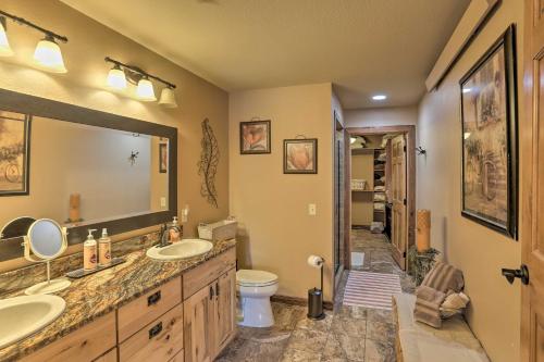 A bathroom at Modern Deadwood Apt with Mountain Views and Grill!