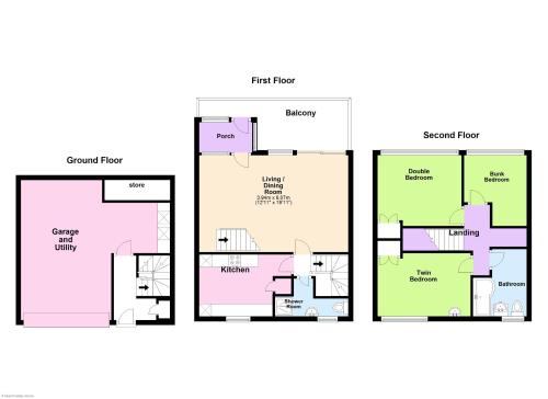 two floor plans of a house at 3 Harbour Strand in Bembridge