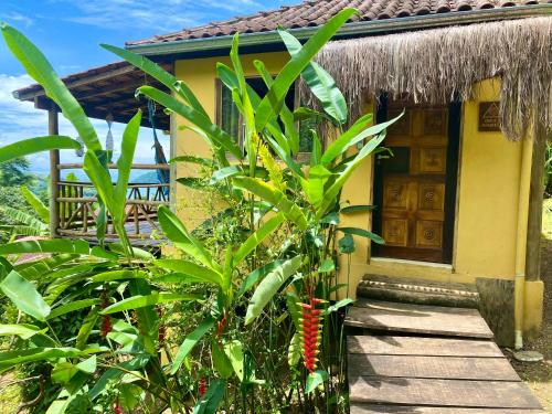 a house with a tree in front of it at Casa Tambor Paraty in Paraty