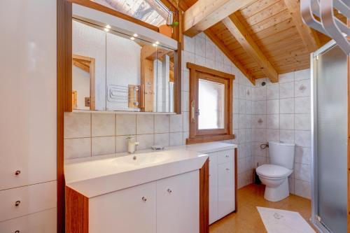 un bagno con lavandino e WC di Le Tournavel a Praz-sur-Arly