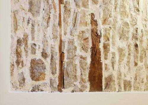 a close up of a dirty wall with at Archontiko Evridikis in Vitsa