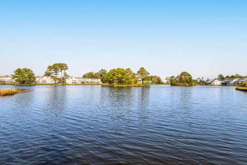 a large body of water with trees and houses at Mallard Lakes - 142 Cardinal in Selbyville