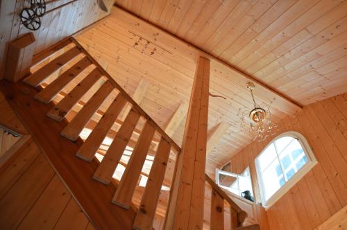 an overhead view of a staircase in a tiny house at Roseggerhaus in Ramsau am Dachstein