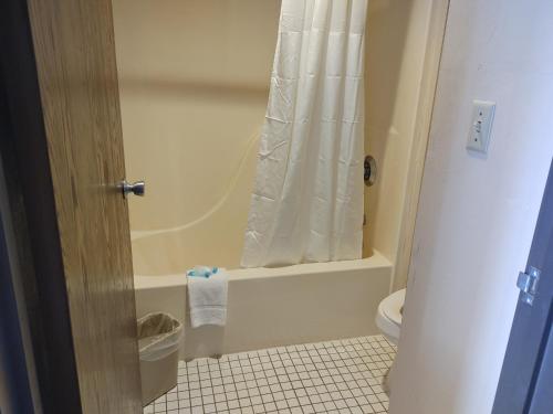 a bathroom with a tub and a toilet and a shower at Hotel Pigeon Forge in Pigeon Forge