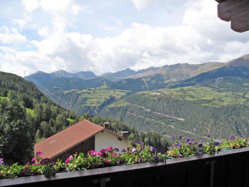 フェンデルスにあるApartment Alpenherz - PTZ432 by Interhomeの山の景色を望むバルコニー(花付)