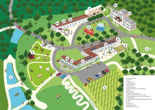 a map of the campus of a park at Hotel Jedlinka in Jedlina-Zdrój