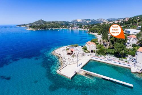 an aerial view of a large body of water at Guest House Daniela in Mlini