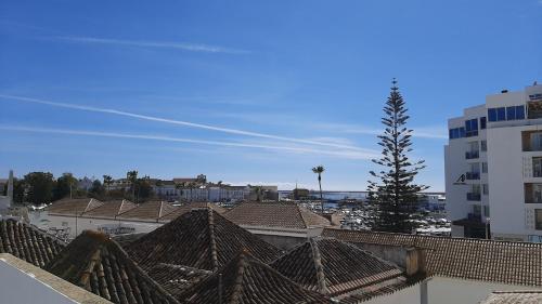 a view of a city with buildings and a tree at A Casa do Tenente in Faro