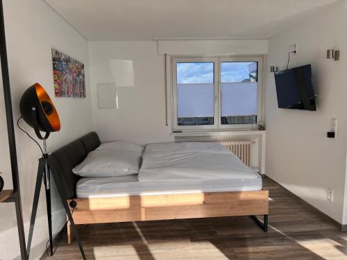 Posteľ alebo postele v izbe v ubytovaní Wohnung INGRID stylisch und zentral in VS mit Parkplatz