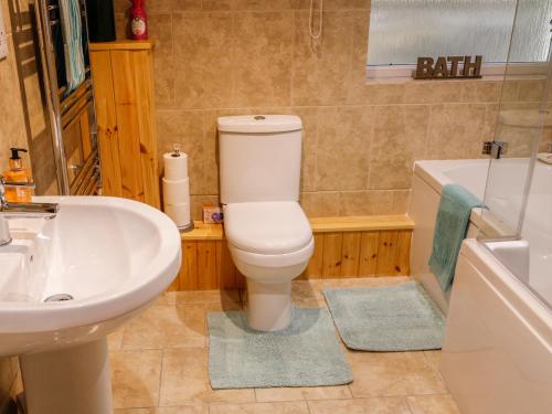 ローンセストンにあるTreviewのバスルーム(トイレ、洗面台、バスタブ付)