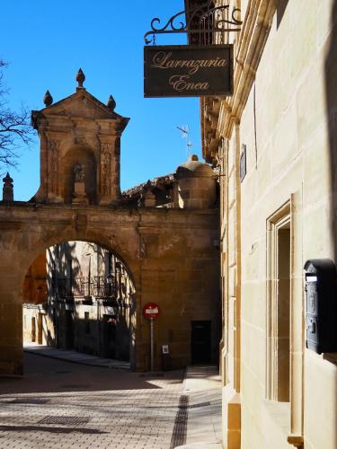 an entrance to a building with a sign on it at CASA RURAL LARRAZURIA ENEA in Labastida
