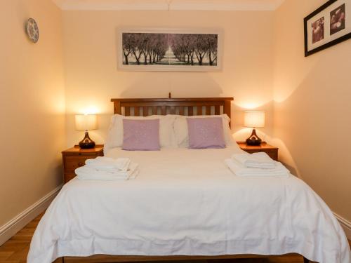 Posteľ alebo postele v izbe v ubytovaní Ffynnonlwyd Cottage