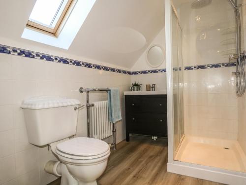 un bagno con wc e doccia di Corriemhor Beag a Cromdale