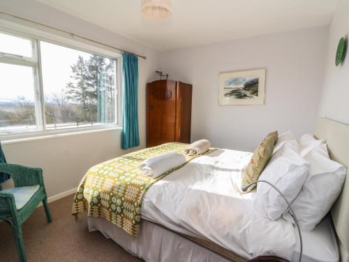 Ystrad MeurigにあるDolau Meurigのベッドルーム1室(電話付)