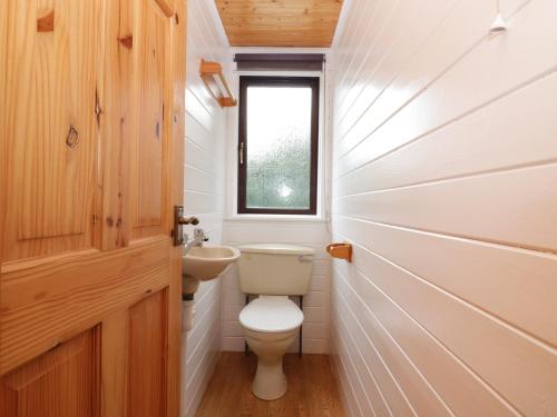 ファルマスにあるWillow Lodgeの小さなバスルーム(トイレ、シンク付)