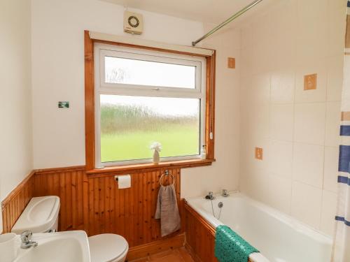 een badkamer met een bad, een toilet en een wastafel bij Findale in Wexford