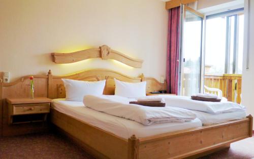 Cama o camas de una habitación en Landgasthof Zum Hirschen