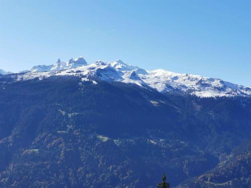 a mountain with snow on top of it at Tonis Appartement in Schruns-Tschagguns