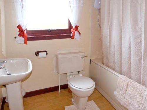 a bathroom with a toilet and a sink at Ardmore in Trumpan