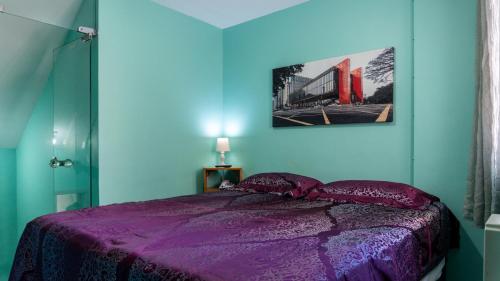 Un pat sau paturi într-o cameră la Duplex charmoso - Ótima localização