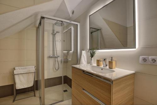 a bathroom with a sink and a shower at Elita Apartment in Los Llanos de Aridane