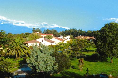 un groupe de maisons dans un champ arboré dans l'établissement Apartment in Ghisonaccia near Sandy Beach, à Ghisonaccia