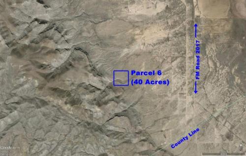 a map of the parcel acres at Camping at Desert Gardens Oasis in Lobo, TX in Van Horn